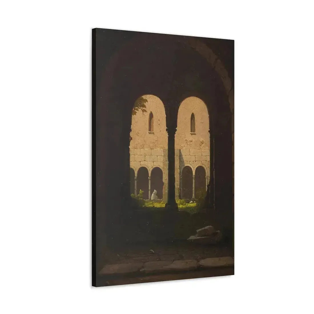 Gustav von Haugk (1804-1861) Blick durch einen Klostergang 1850 - Canvas Wall Art - The Sticker Space