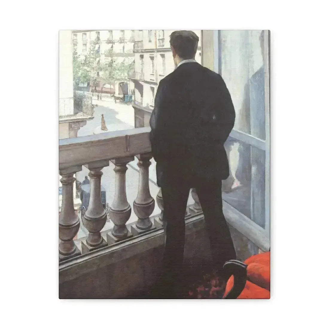 Gustave Caillebotte (1848-1894) A Young Man at His Window 1875 - Canvas Wall Art 11″ x 14″ 1.25" - The Sticker Space