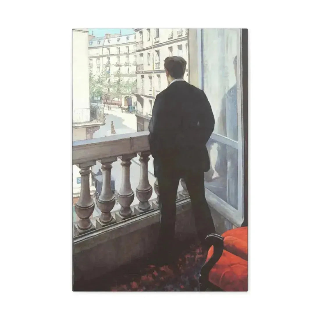Gustave Caillebotte (1848-1894) A Young Man at His Window 1875 - Canvas Wall Art 16″ x 24″ 1.25" - The Sticker Space