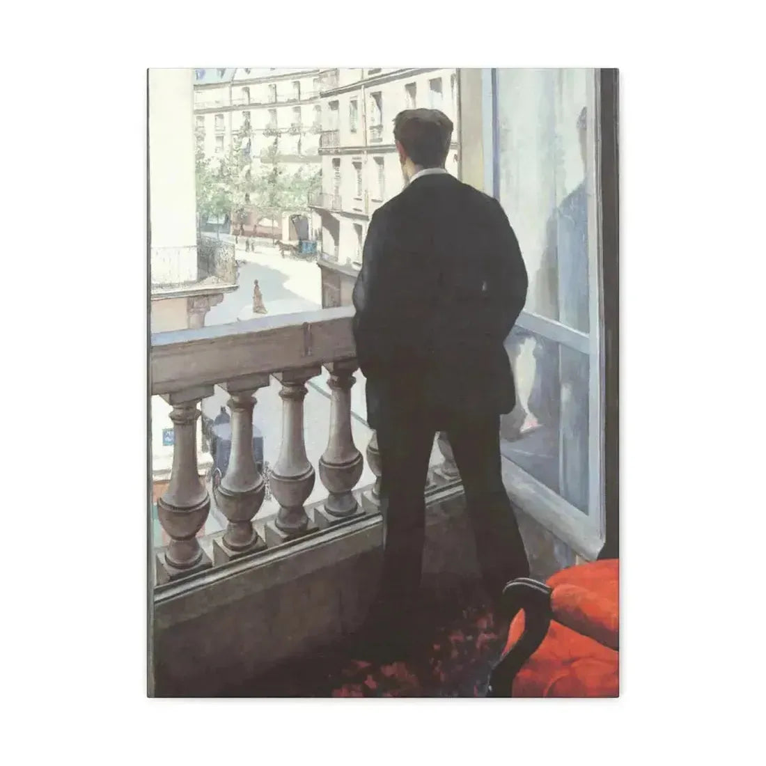 Gustave Caillebotte (1848-1894) A Young Man at His Window 1875 - Canvas Wall Art 18″ x 24″ 1.25" - The Sticker Space