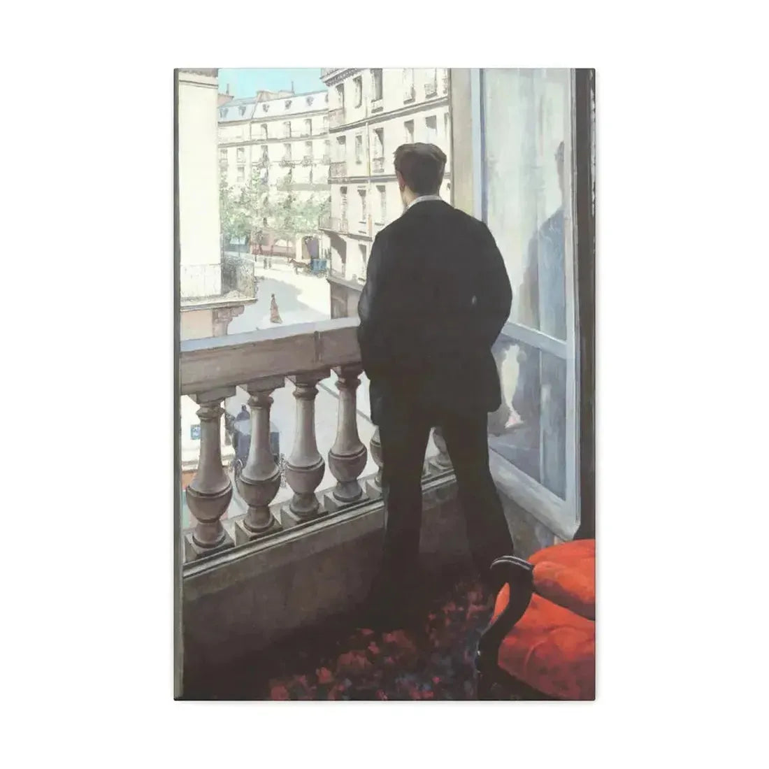 Gustave Caillebotte (1848-1894) A Young Man at His Window 1875 - Canvas Wall Art 20″ x 30″ 1.25" - The Sticker Space