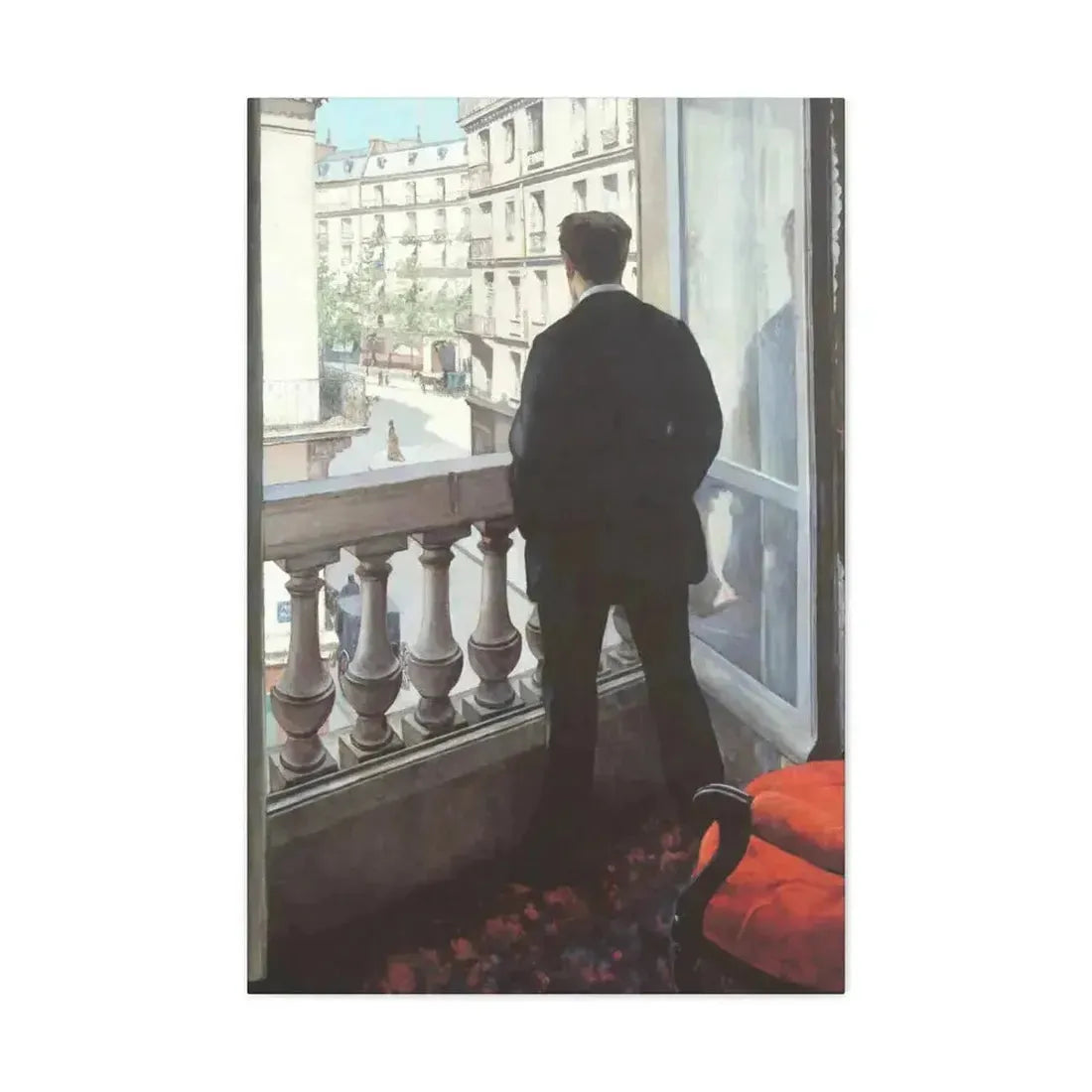 Gustave Caillebotte (1848-1894) A Young Man at His Window 1875 - Canvas Wall Art - The Sticker Space