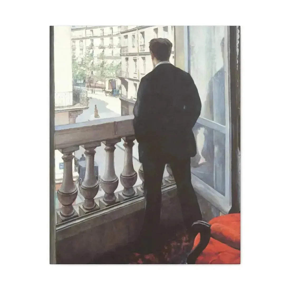 Gustave Caillebotte (1848-1894) A Young Man at His Window 1875 - Canvas Wall Art - The Sticker Space