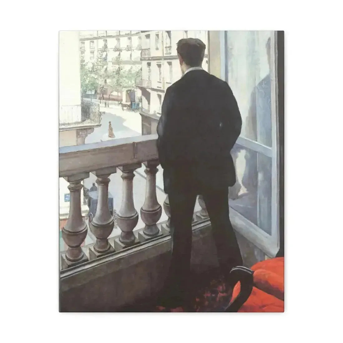 Gustave Caillebotte (1848-1894) A Young Man at His Window 1875 - Canvas Wall Art - The Sticker Space