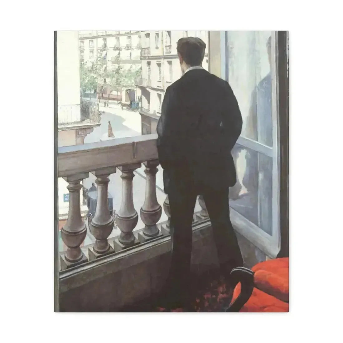 Gustave Caillebotte (1848-1894) A Young Man at His Window 1875 - Canvas Wall Art - The Sticker Space