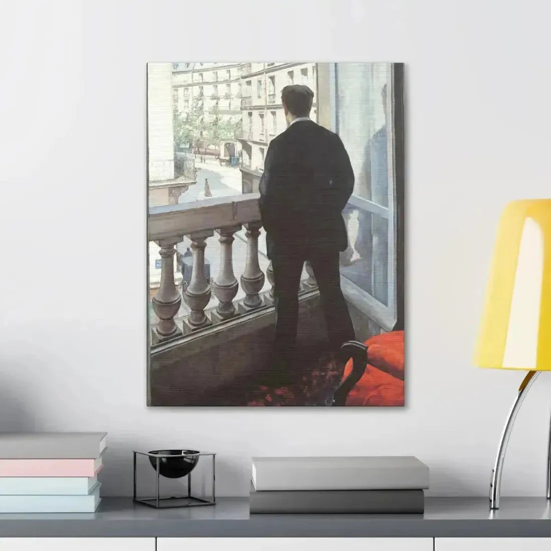 Gustave Caillebotte (1848-1894) A Young Man at His Window 1875 - Canvas Wall Art - The Sticker Space