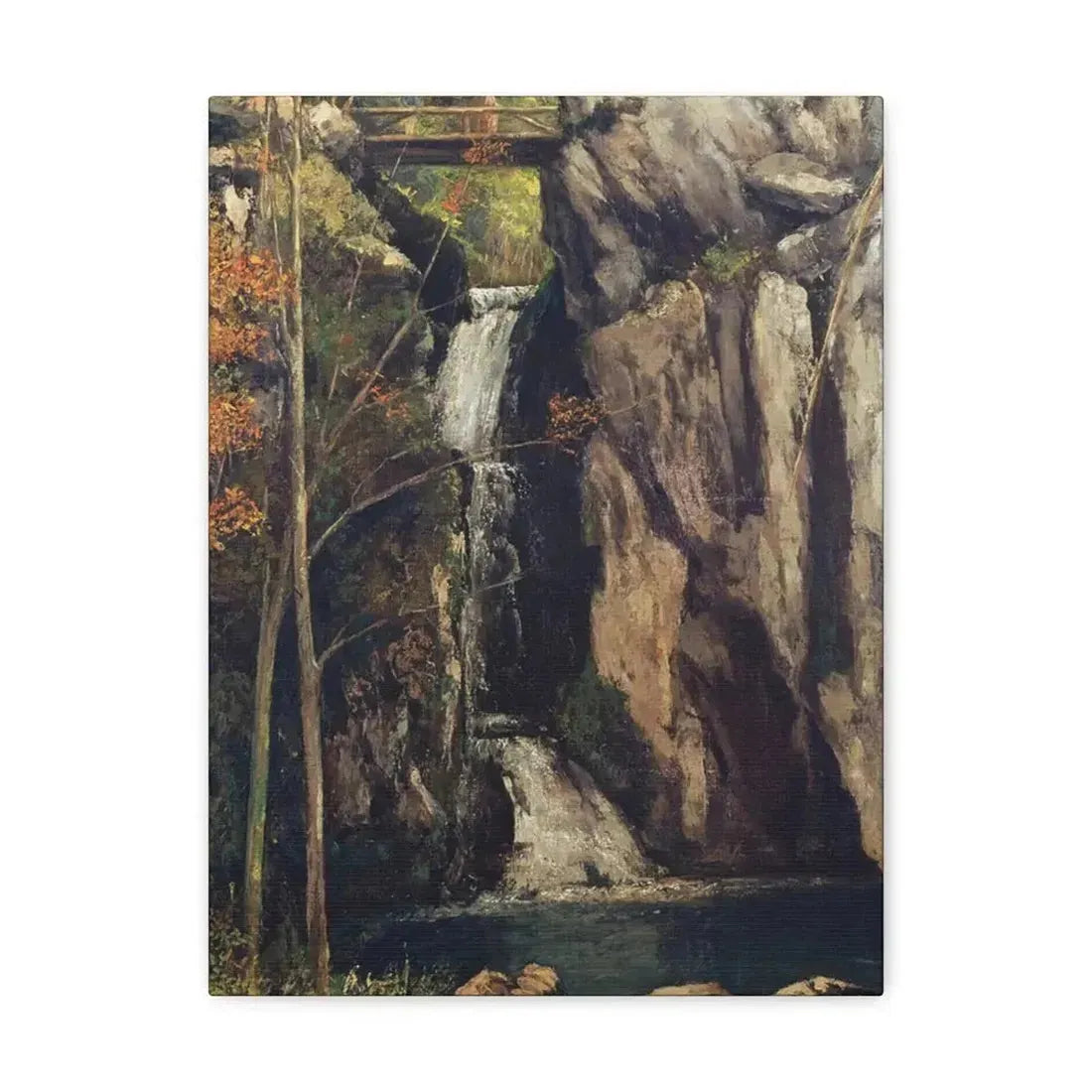 Gustave Courbet (1819-1877 ) The Chasm at Conches - 1864 - Canvas Wall Art 12″ x 16″ 1.25" - The Sticker Space