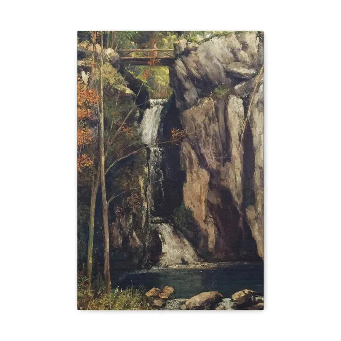 Gustave Courbet (1819-1877 ) The Chasm at Conches - 1864 - Canvas Wall Art 12" x 18" 1.25" - The Sticker Space