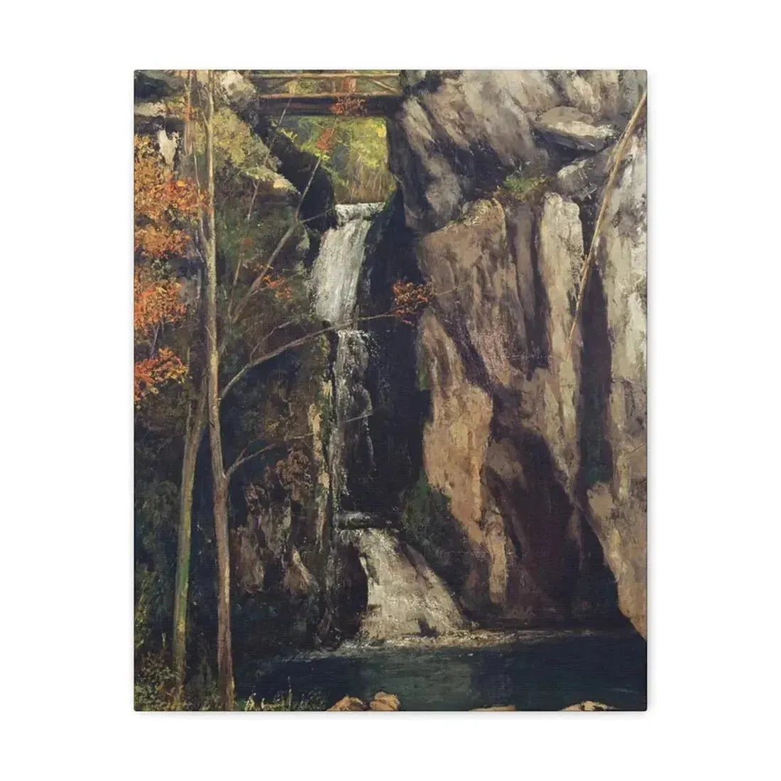 Gustave Courbet (1819-1877 ) The Chasm at Conches - 1864 - Canvas Wall Art 16″ x 20″ 1.25" - The Sticker Space