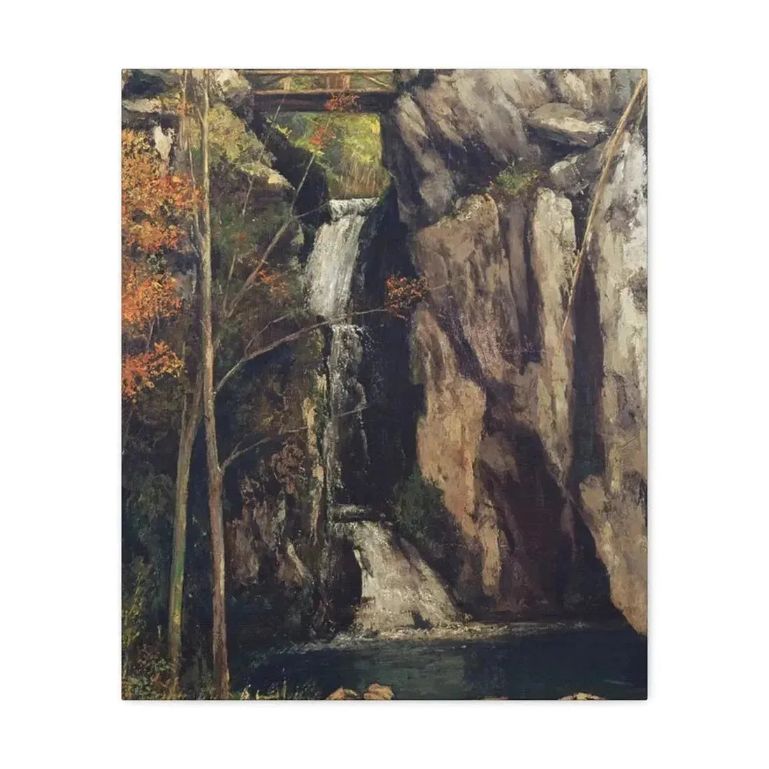 Gustave Courbet (1819-1877 ) The Chasm at Conches - 1864 - Canvas Wall Art 20″ x 24″ 1.25" - The Sticker Space