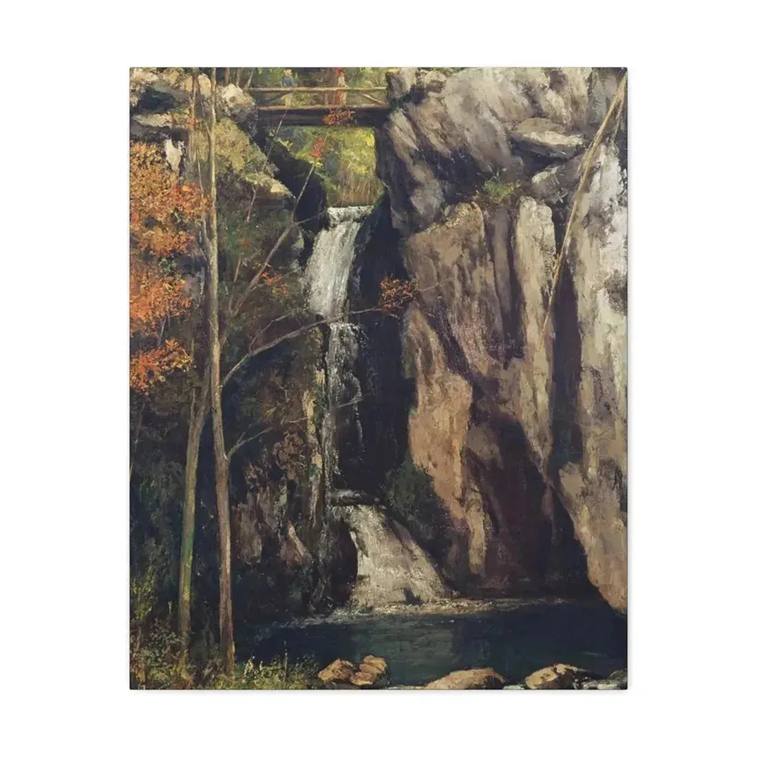 Gustave Courbet (1819-1877 ) The Chasm at Conches - 1864 - Canvas Wall Art 24″ x 30″ 1.25" - The Sticker Space