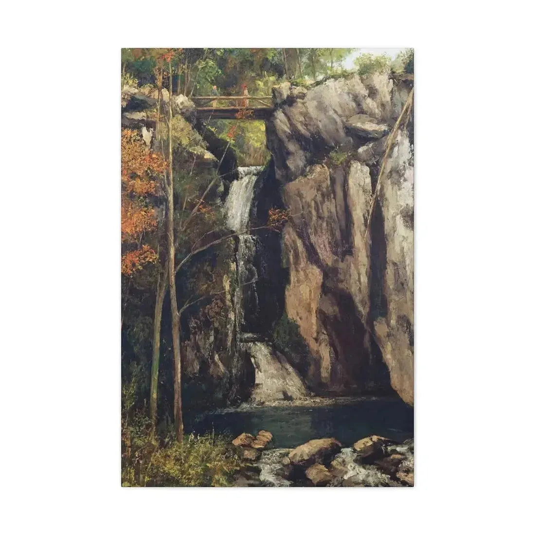 Gustave Courbet (1819-1877 ) The Chasm at Conches - 1864 - Canvas Wall Art 24″ x 36″ 1.25" - The Sticker Space