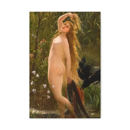 Gustave Graef (1821-1895) Die Meerjungfrau - Canvas Wall Art 12" x 18" 1.25" - The Sticker Space