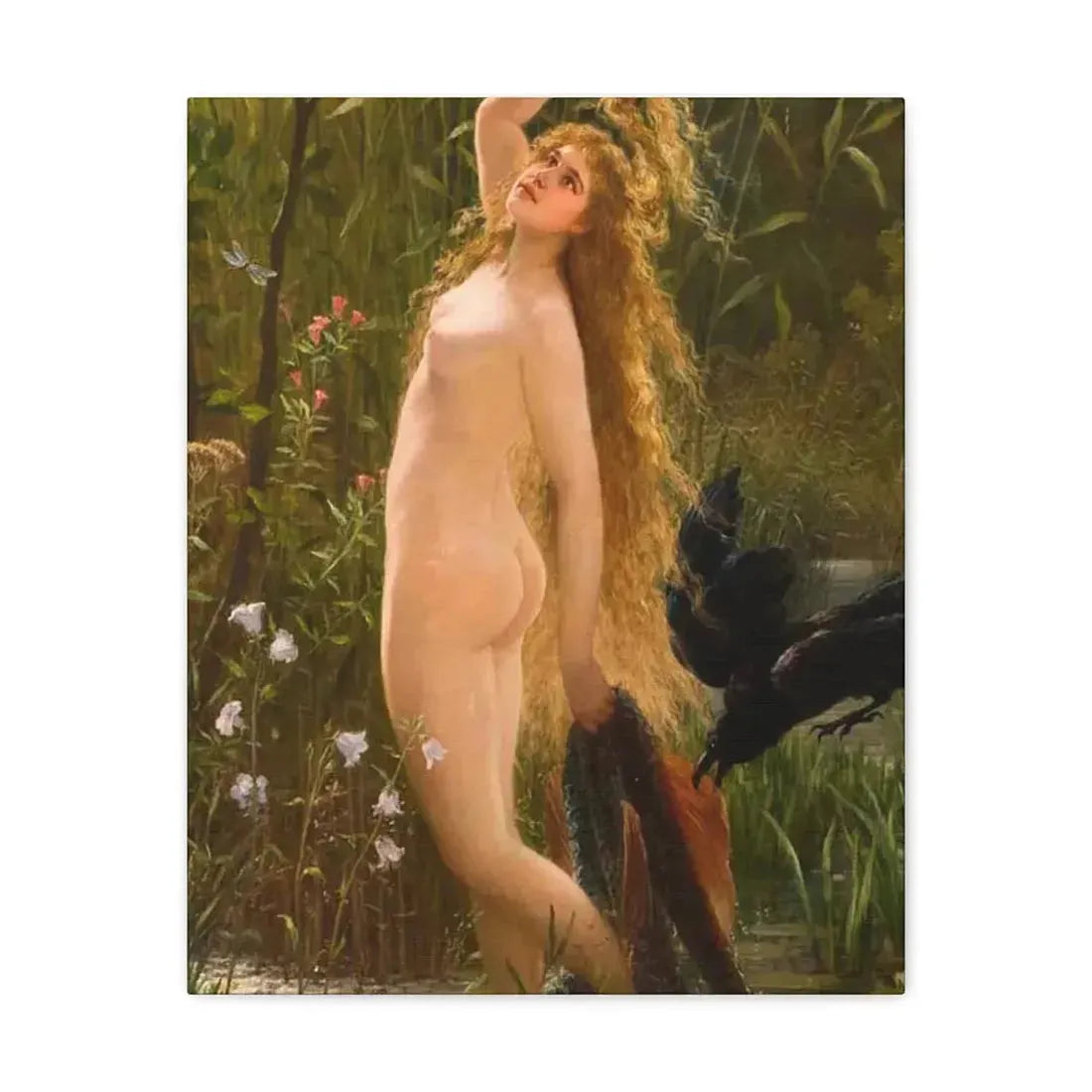 Gustave Graef (1821-1895) Die Meerjungfrau - Canvas Wall Art 16″ x 20″ 1.25" - The Sticker Space
