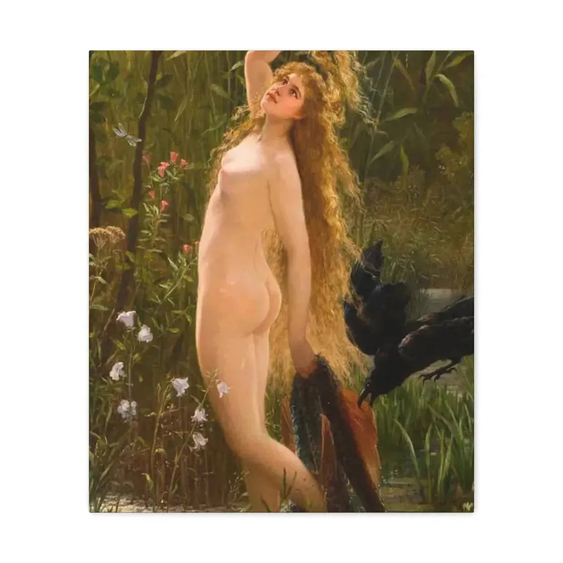Gustave Graef (1821-1895) Die Meerjungfrau - Canvas Wall Art 20″ x 24″ 1.25" - The Sticker Space