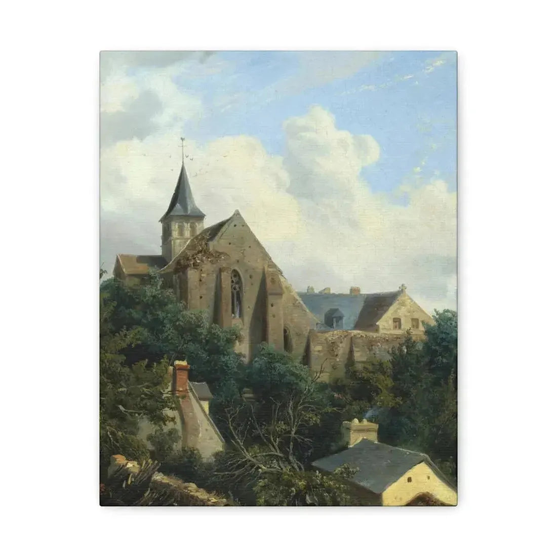 Gustave Leprince (1810-1837) View of the Graville Priory - Canvas Wall Art 11″ x 14″ 1.25" - The Sticker Space