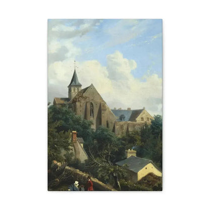 Gustave Leprince (1810-1837) View of the Graville Priory - Canvas Wall Art 12" x 18" 1.25" - The Sticker Space