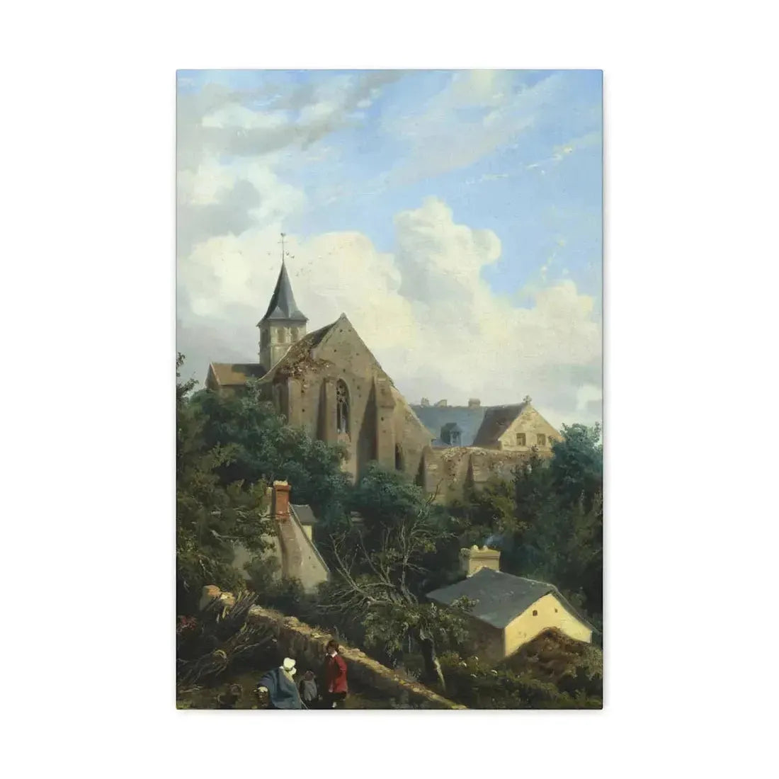 Gustave Leprince (1810-1837) View of the Graville Priory - Canvas Wall Art 16″ x 24″ 1.25" - The Sticker Space