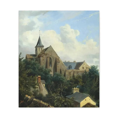 Gustave Leprince (1810-1837) View of the Graville Priory - Canvas Wall Art 20″ x 24″ 1.25" - The Sticker Space