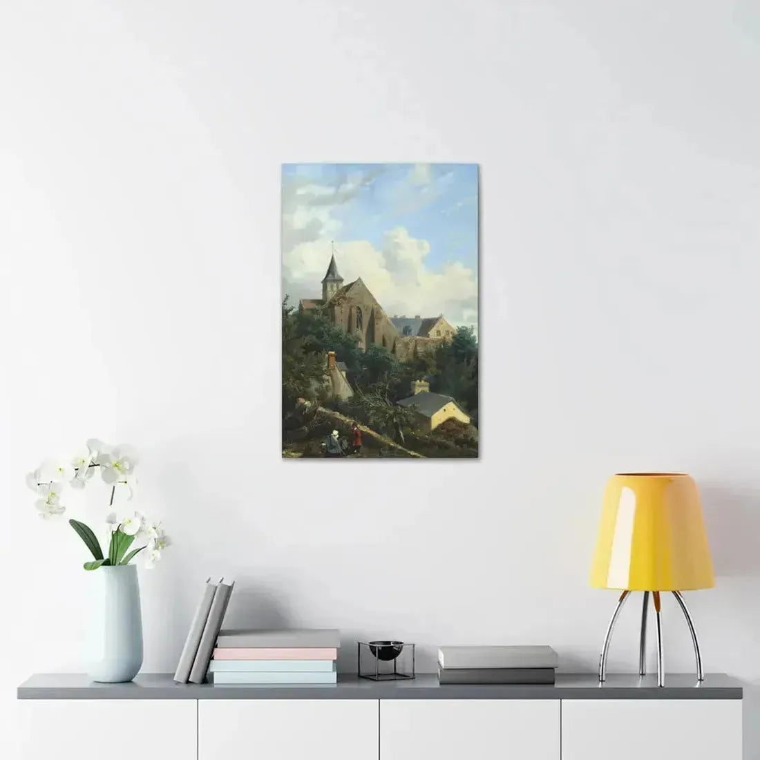 Gustave Leprince (1810-1837) View of the Graville Priory - Canvas Wall Art - The Sticker Space