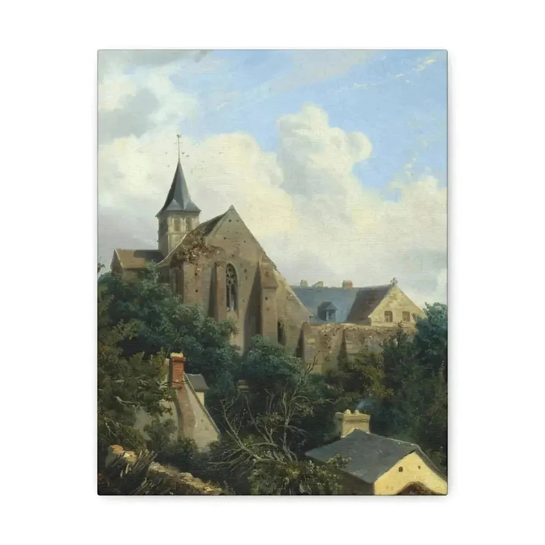 Gustave Leprince (1810-1837) View of the Graville Priory - Canvas Wall Art - The Sticker Space