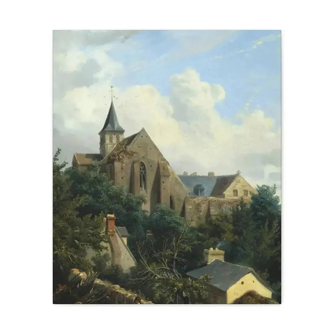 Gustave Leprince (1810-1837) View of the Graville Priory - Canvas Wall Art - The Sticker Space