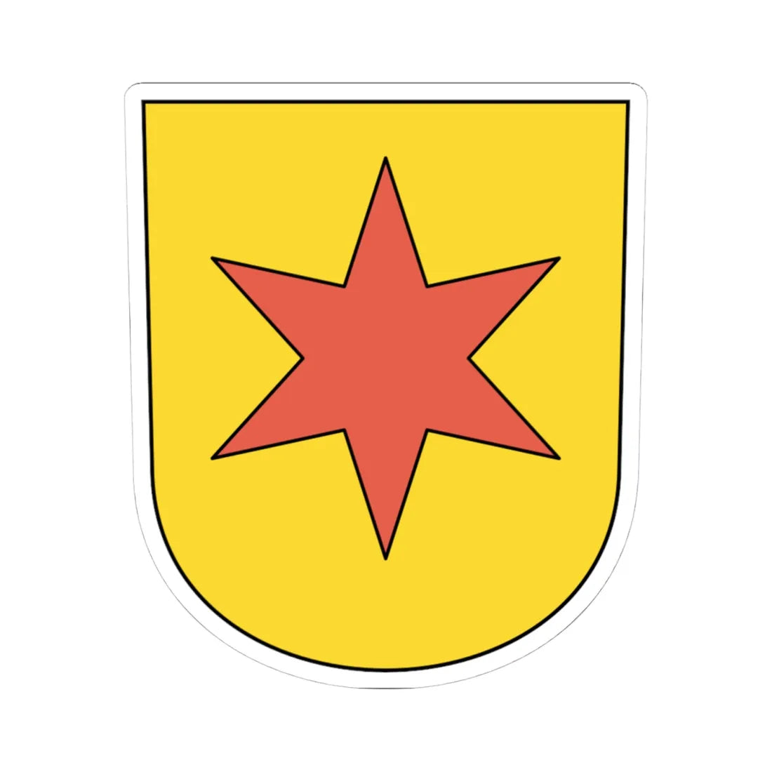 Gutenswil coat of arms (Switzerland) (Coat of Arms) STICKER Vinyl Kiss-Cut Decal 4 Inch White - The Sticker Space