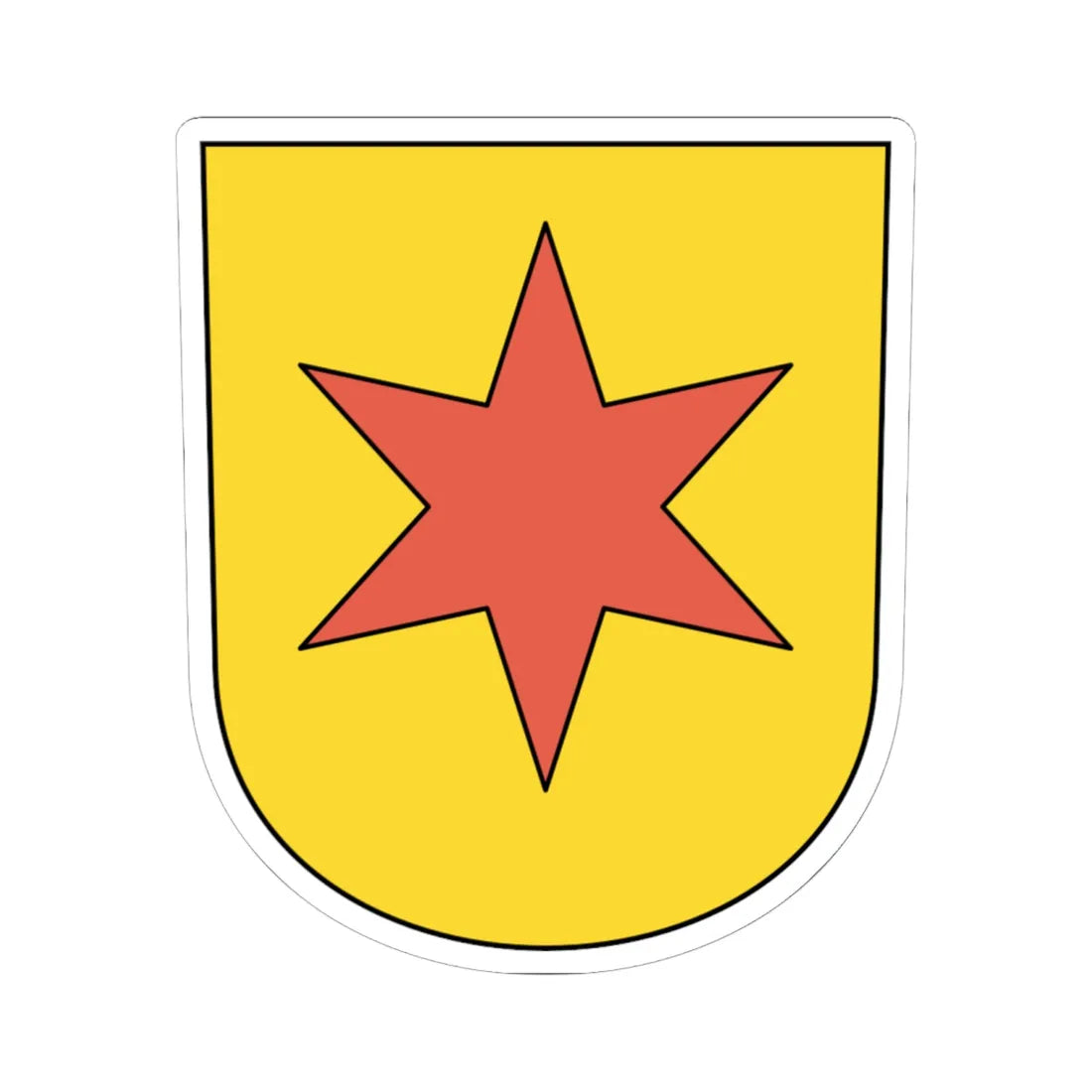 Gutenswil coat of arms (Switzerland) (Coat of Arms) STICKER Vinyl Kiss-Cut Decal 6 Inch White - The Sticker Space