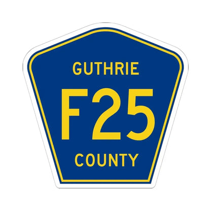 Guthrie County Route F25 IA (Iowa) (Road Sign) STICKER Vinyl Kiss-Cut Decal 6 Inch White - The Sticker Space