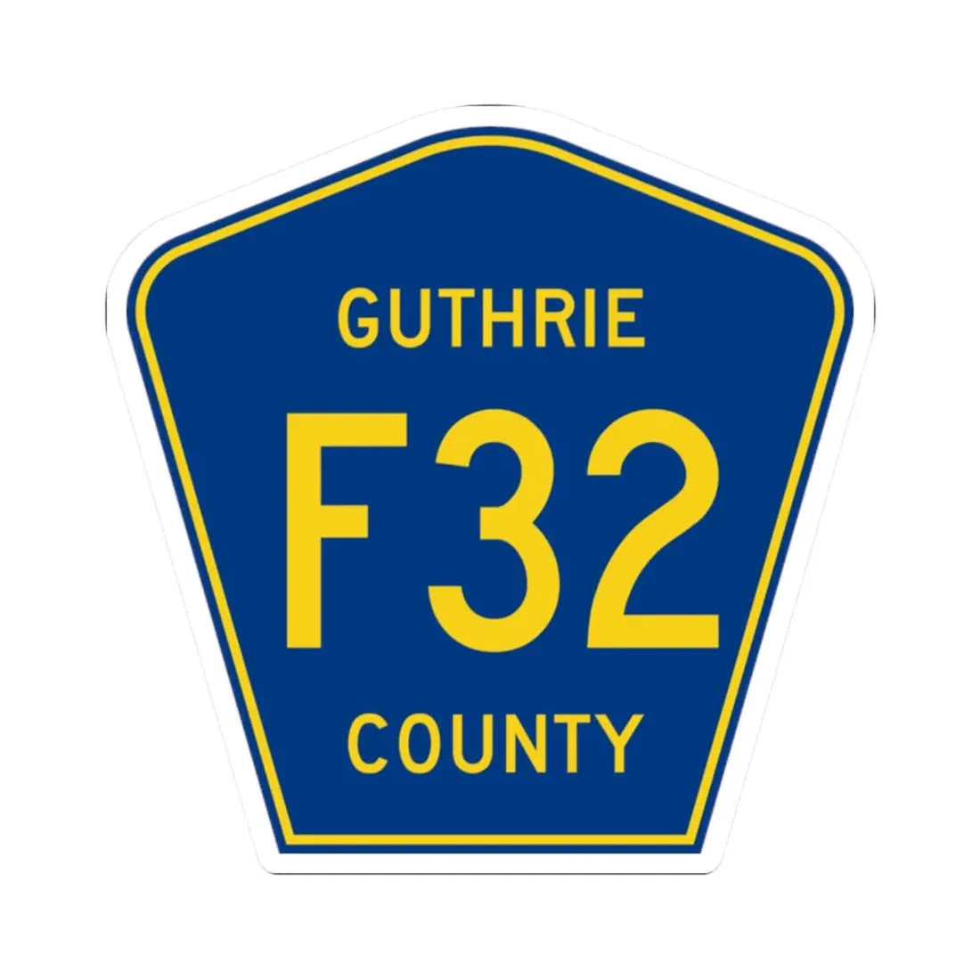 Guthrie County Route F32 IA (Iowa) (Road Sign) STICKER Vinyl Kiss-Cut Decal 2 Inch White - The Sticker Space