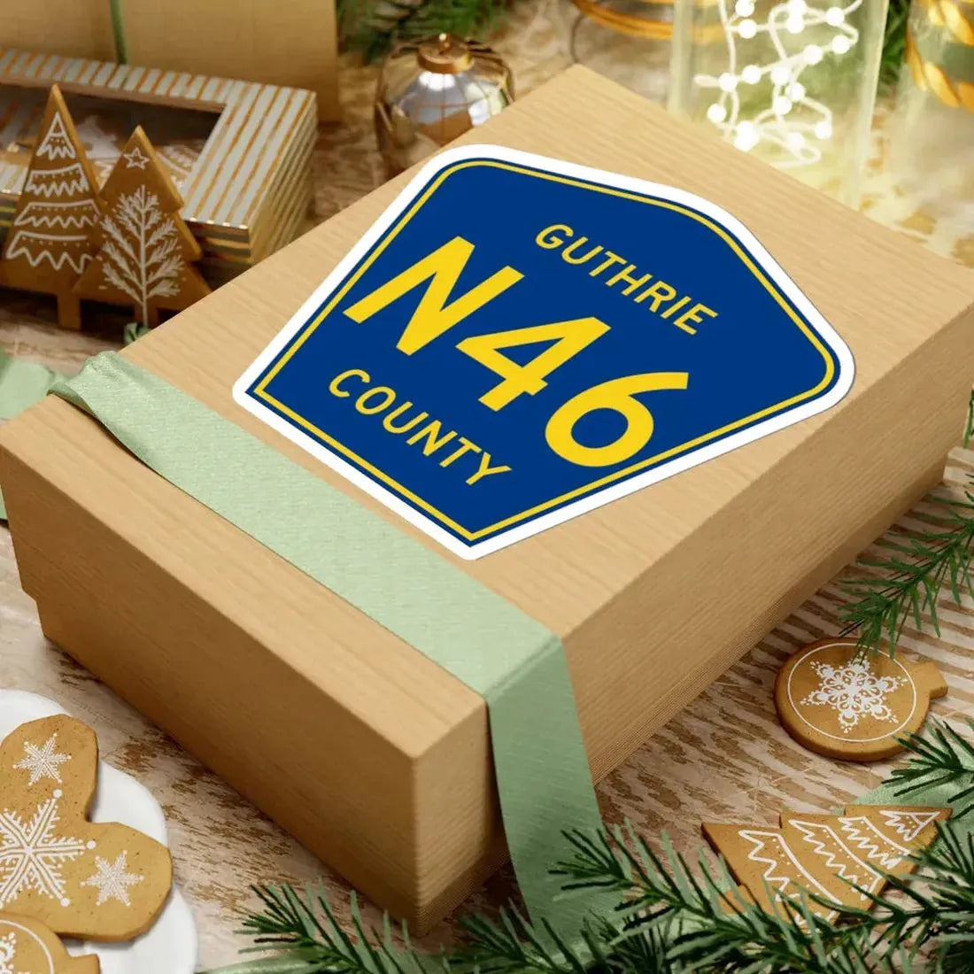 Guthrie County Route N46 IA (Iowa) (Road Sign) STICKER Vinyl Kiss-Cut Decal - The Sticker Space