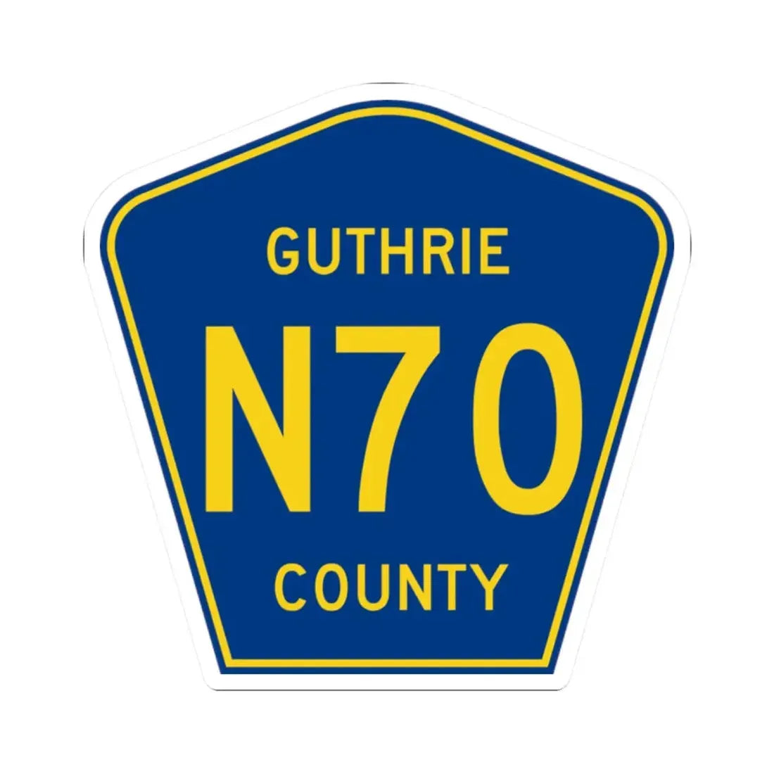 Guthrie County Route N70 IA (Iowa) (Road Sign) STICKER Vinyl Kiss-Cut Decal 2 Inch White - The Sticker Space