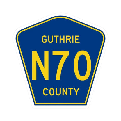 Guthrie County Route N70 IA (Iowa) (Road Sign) STICKER Vinyl Kiss-Cut Decal 2 Inch White - The Sticker Space