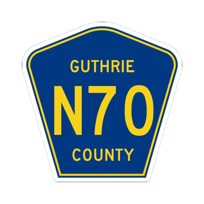 Guthrie County Route N70 IA (Iowa) (Road Sign) STICKER Vinyl Kiss-Cut Decal 4 Inch White - The Sticker Space