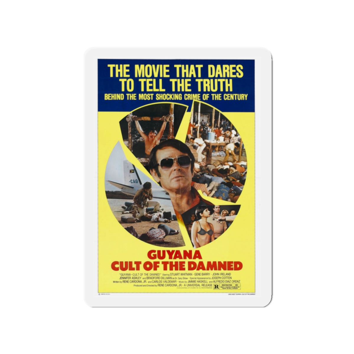 GUYANA CULT OF THE DAMNED 1979 Movie Poster - Die-Cut Magnet-2" x 2"-The Sticker Space