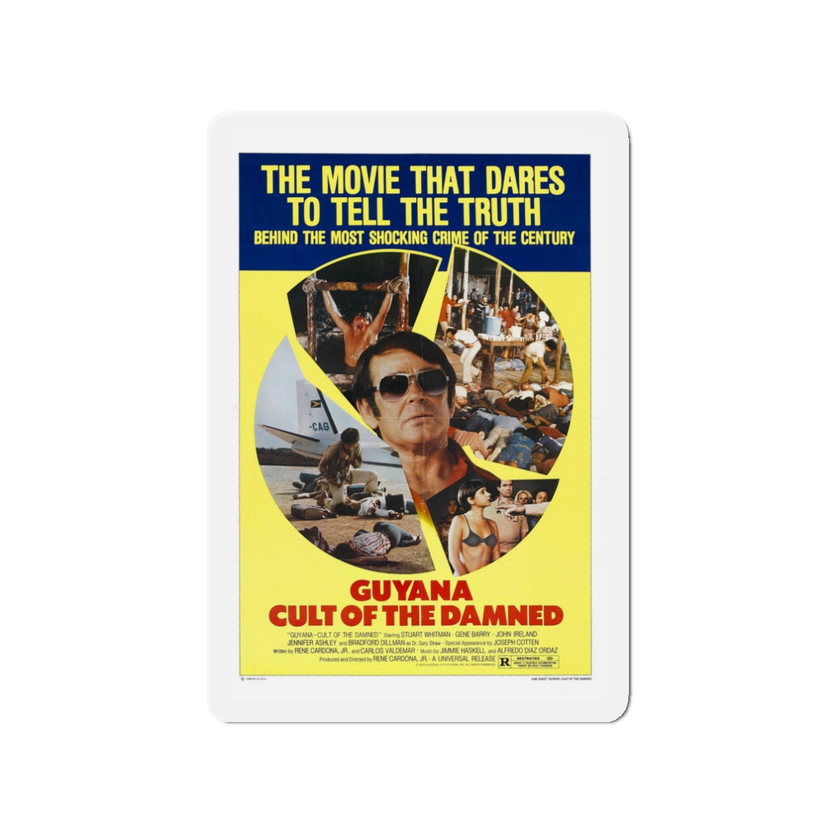 GUYANA CULT OF THE DAMNED 1979 Movie Poster - Die-Cut Magnet-3" x 3"-The Sticker Space