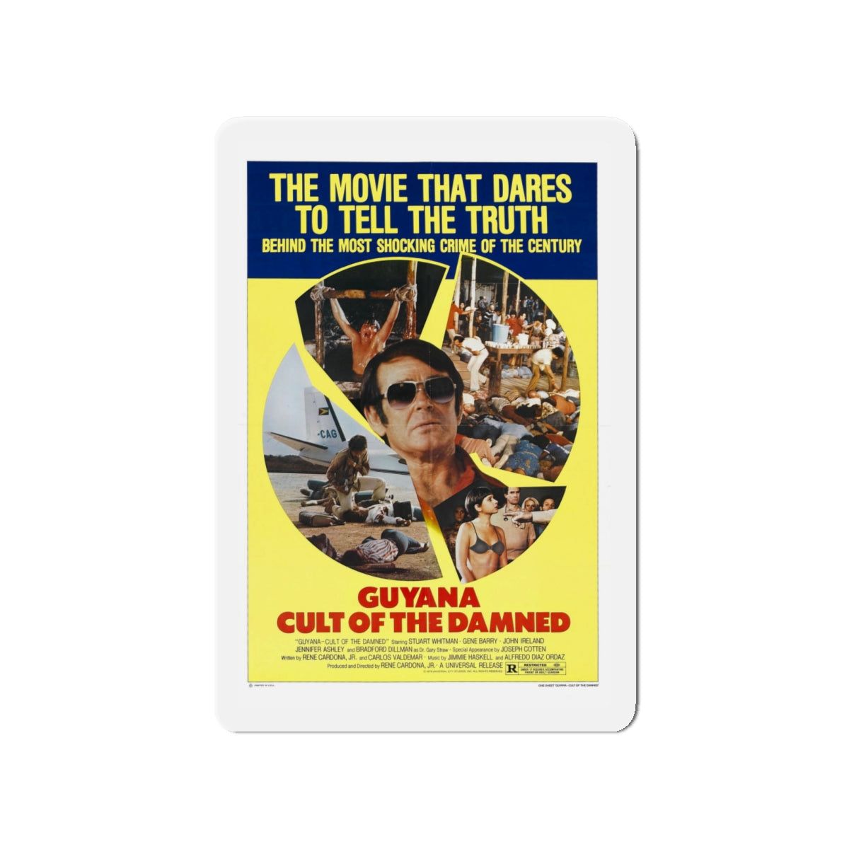 GUYANA CULT OF THE DAMNED 1979 Movie Poster - Die-Cut Magnet-4" x 4"-The Sticker Space