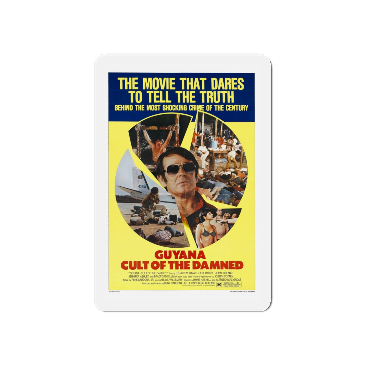 GUYANA CULT OF THE DAMNED 1979 Movie Poster - Die-Cut Magnet-6 × 6"-The Sticker Space