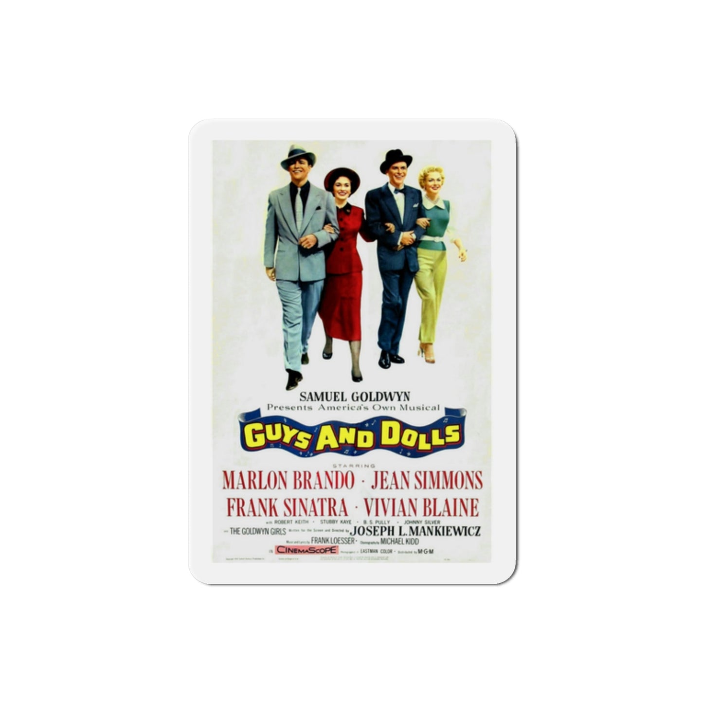 Guys and Dolls 1955 Movie Poster Die-Cut Magnet-2 Inch-The Sticker Space