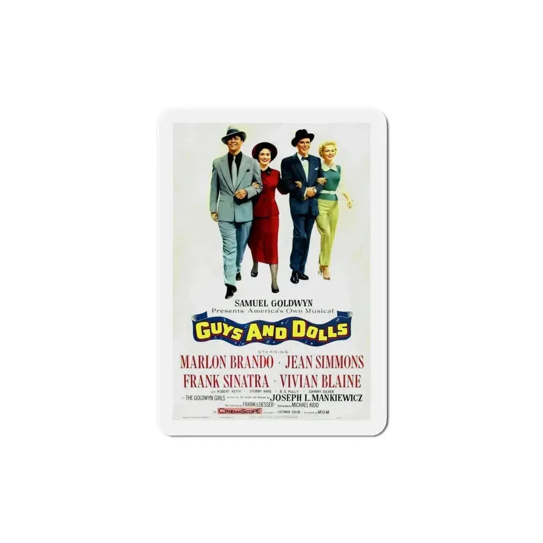 Guys and Dolls 1955 Movie Poster Refrigerator Magnet 5 Inch - The Sticker Space