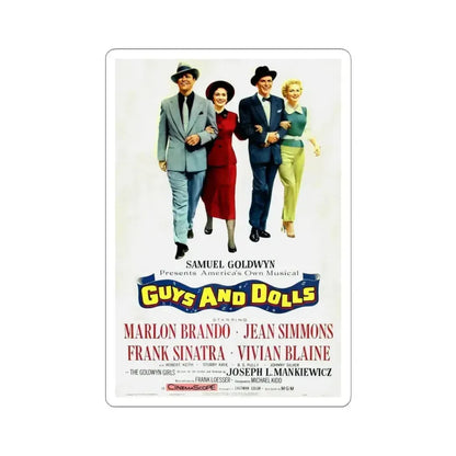 Guys and Dolls 1955 Movie Poster - STICKER Vinyl Kiss-Cut Decal 4 Inch White - The Sticker Space