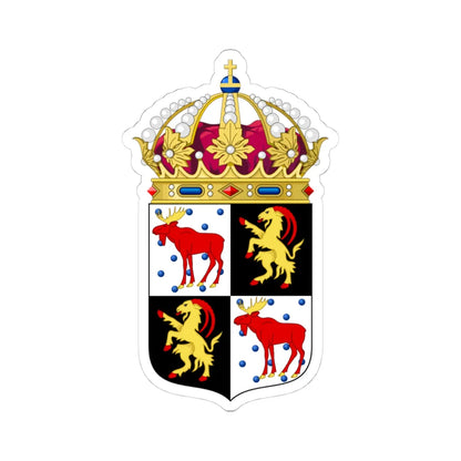 Gävleborgs län vapen crowned (Sweden) (Coat of Arms) STICKER Vinyl Kiss-Cut Decal 4 Inch White - The Sticker Space