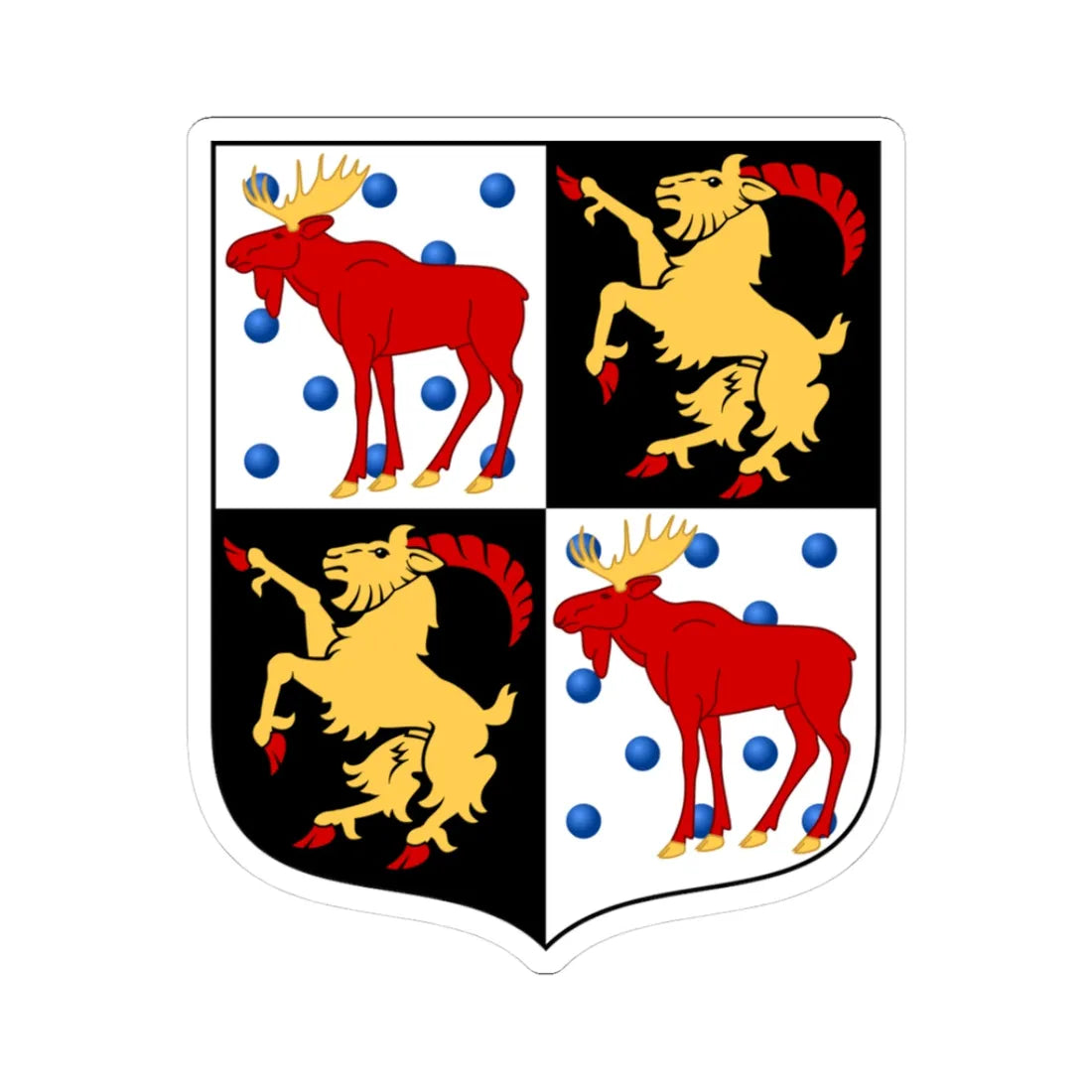 Gävleborgs län vapen (Sweden) (Coat of Arms) STICKER Vinyl Kiss-Cut Decal 3 Inch White - The Sticker Space