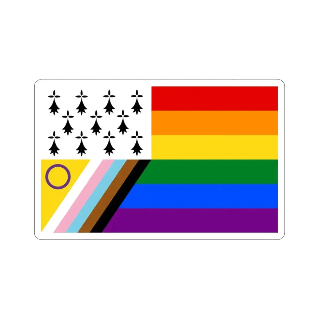 Gwenn-ha-du lgbt (Belgium) STICKER Vinyl Kiss-Cut Decal 3 Inch White - The Sticker Space