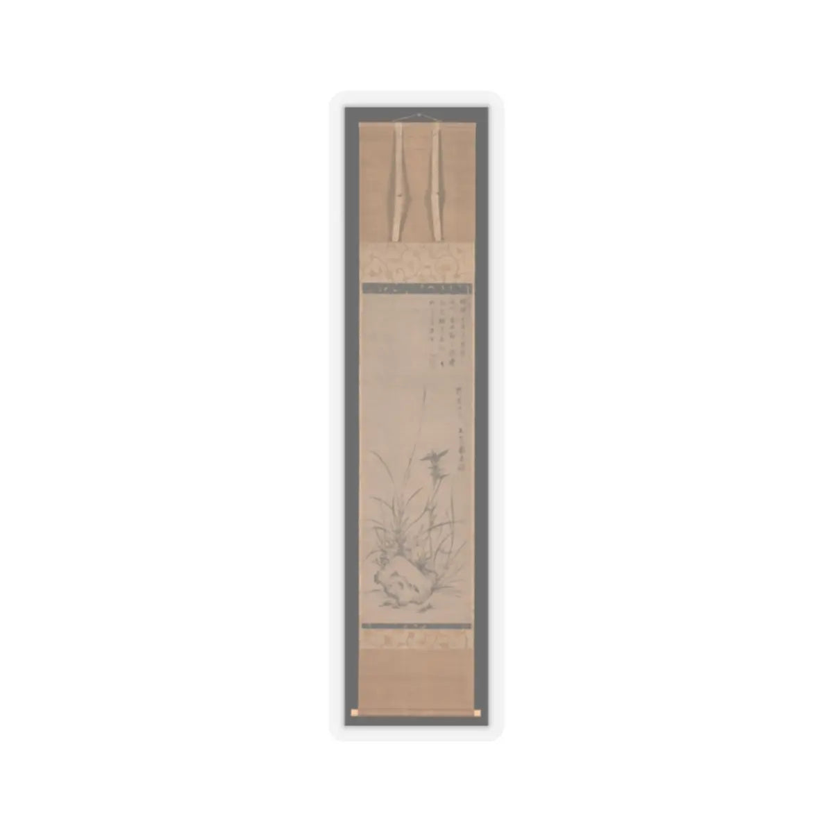 Gyokuen Bonpō - Orchids and Rock - late 14th–early 15th century v2 - STICKER Vinyl Kiss-Cut Decal