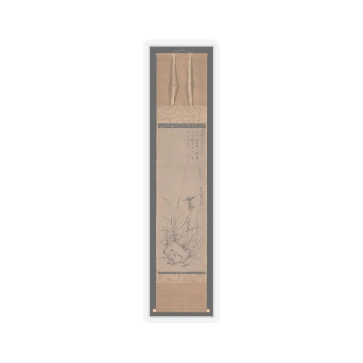 Gyokuen Bonpō - Orchids and Rock - late 14th–early 15th century v2 - STICKER Vinyl Kiss-Cut Decal