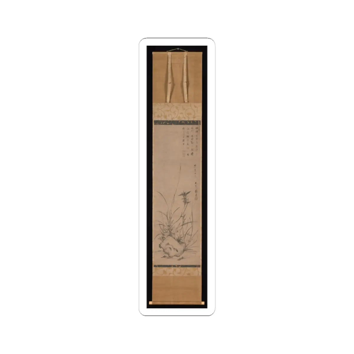 Gyokuen Bonpō - Orchids and Rock - late 14th–early 15th century v2 - STICKER Vinyl Kiss-Cut Decal