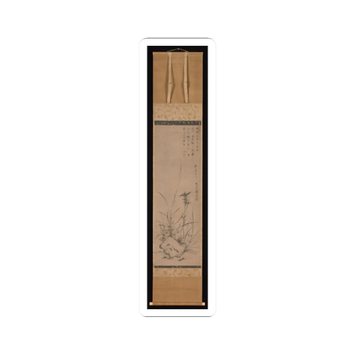 Gyokuen Bonpō - Orchids and Rock - late 14th–early 15th century v2 - STICKER Vinyl Kiss-Cut Decal