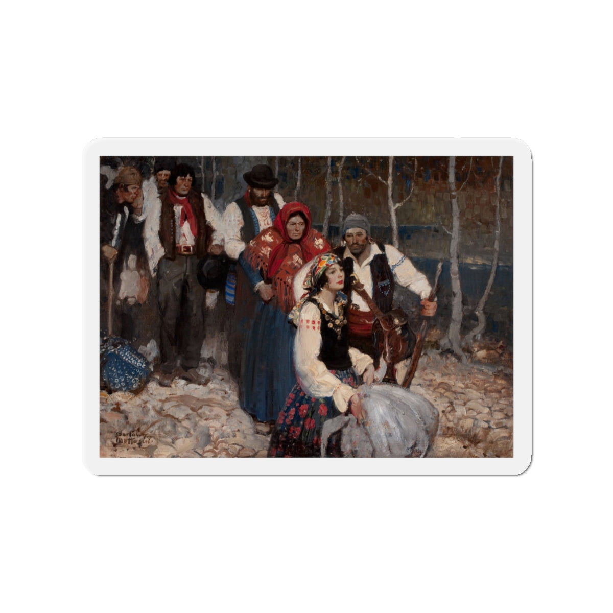 Gypsies Paused at a Clearing (Magazine Illustration) Refrigerator Magnet