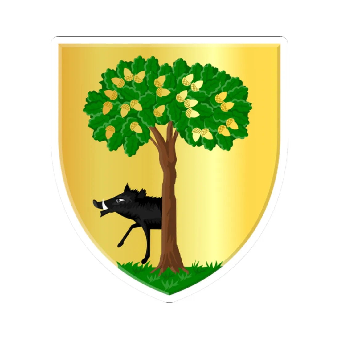 Habay wapen (Belgium) (Coat of Arms) STICKER Vinyl Kiss-Cut Decal 2 Inch White - The Sticker Space
